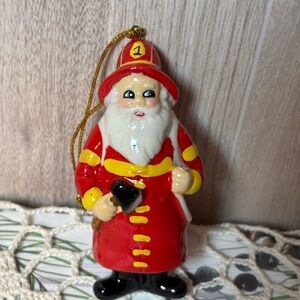 Santa Firefighter Fireman Ornament